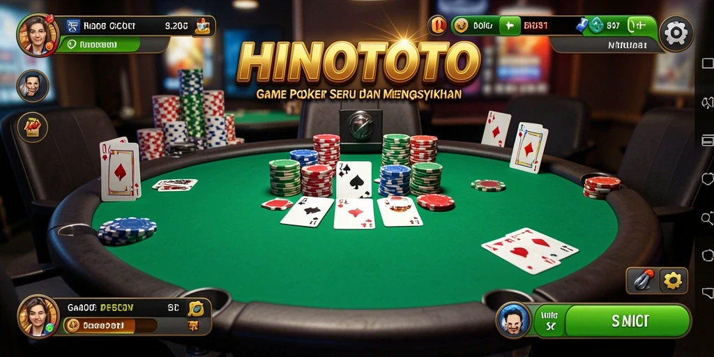 Screenshot HINOTOTO menampilkan momen seru permainan Poker.