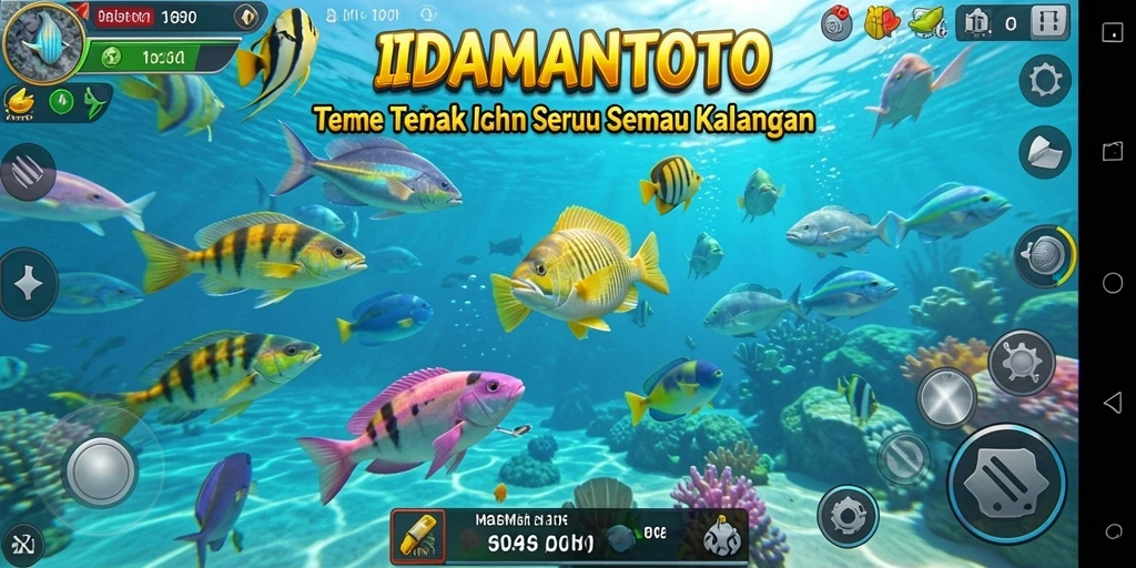 Tampilan gameplay menarik dari permainan Tembak Ikan IDAMANTOTO.
