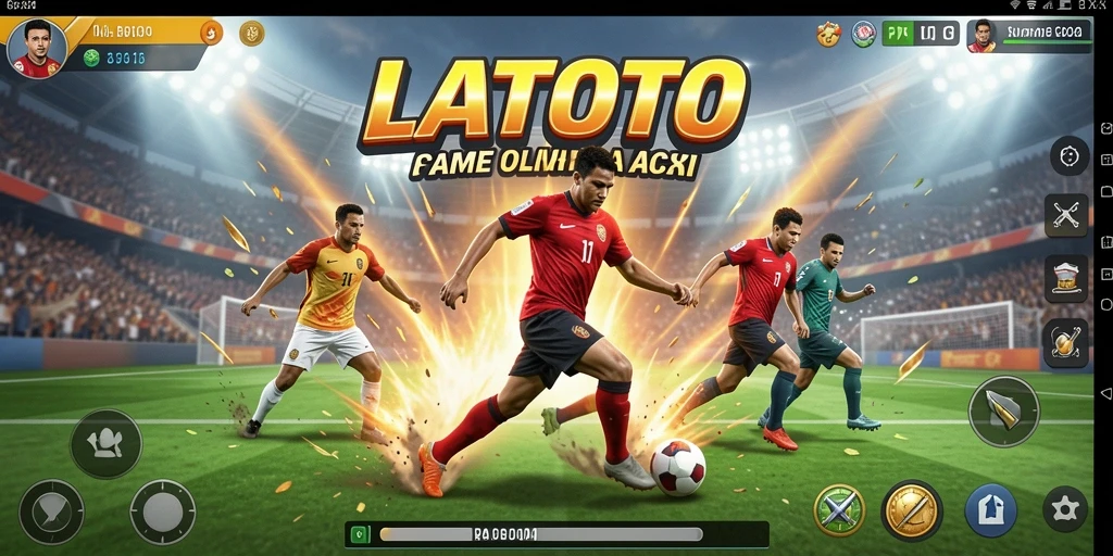 Tampilan aksi seru dalam game olahraga LATOTO.