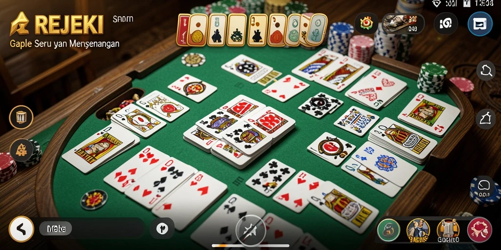 Tampilan antarmuka gameplay Gaple yang menarik dan interaktif.