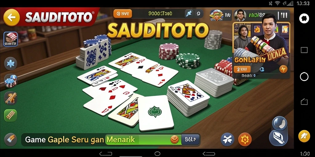 Tangkapan layar SAUDITOTO menampilkan gameplay seru Gaple.